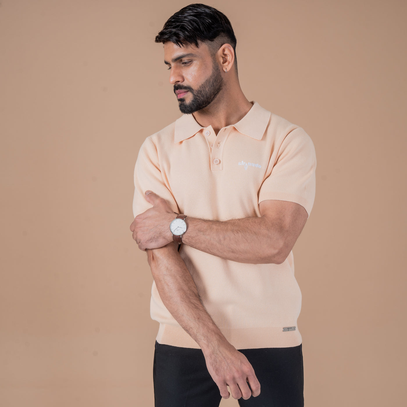 Sir Nude Clay Button Polo T shirt